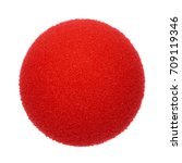 Clown nose on white background