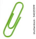 Green  Paper Clip Isolated On...
