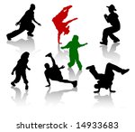 silhouettes of street dancers...