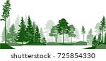 illustration with high pines in ... | Shutterstock .eps vector #725854330