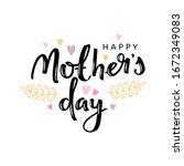 mothers day hand lettering card.... | Shutterstock .eps vector #1672349083