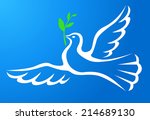 symbol peace of  white dove... | Shutterstock .eps vector #214689130