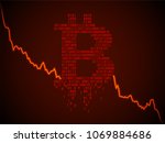 bitcoin sign on background of... | Shutterstock .eps vector #1069884686