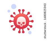round bacterium with skull mark.... | Shutterstock .eps vector #1680825343