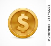 gold coin with dollar sign.... | Shutterstock .eps vector #355743236