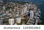 Aerial view of downtown New Westminster in Vancouver, BC, Canada