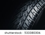 Clean Tyre, black new shiny car tire background
