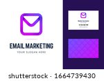 logo and business card template ... | Shutterstock .eps vector #1664739430