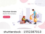 volunteer people doing charity... | Shutterstock .eps vector #1552387013