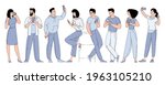 flat design vector set of man... | Shutterstock .eps vector #1963105210