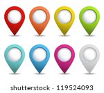 set of bright map pointers | Shutterstock .eps vector #119524093