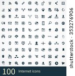 internet 100 icons universal... | Shutterstock . vector #353276906