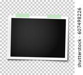 realistic vector photo frame... | Shutterstock .eps vector #607498226