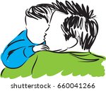 father kissing son vector... | Shutterstock .eps vector #660041266