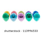 colorful easter eggs with... | Shutterstock . vector #113996533