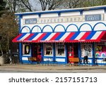Small photo of CHAGRIN FALLS, OH, USA - APRIL 30, 2022: The Popcorn Shop, an old-fashioned general store, has long been a popular mainstay at the center of this charming NE Ohio village near Cleveland.