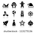 Christmas Black Icons With...