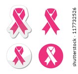 vector set of pink ribbons... | Shutterstock .eps vector #117732526