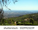 Elevated view across the Monchique mountains and countryside, Monchique, Algarve, Portugal, Europe.