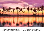 Hawaii beach sunset scenic...