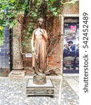 Small photo of VERONA, ITALY - CIRCA JULY 2016: High dynamic range (HDR) Statue of Juliet Capulet (Giulietta Capuleti) made famous by William Shakespeare love tragedy Romeo and Juliet