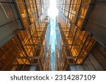 Exterior of high rise office building. Modern architecture abstract background