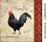 Vintage Postcard With Rooster.