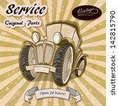 auto service retro poster. | Shutterstock .eps vector #142815790