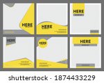 yellow and gray minimal square... | Shutterstock .eps vector #1874433229