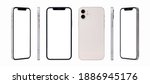 Small photo of Antalya, Turkey - January 02, 2021: Newly released iphone 12 white color mockup set with different angles