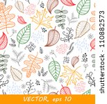 autumn leaves pattern on light... | Shutterstock .eps vector #110882573