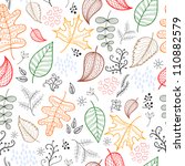 autumn leaves pattern on light... | Shutterstock . vector #110882579