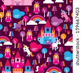 seamless princess castle and... | Shutterstock .eps vector #159667403