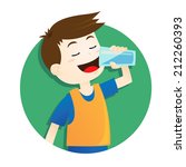 boy drinking water | Shutterstock .eps vector #212260393