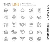 collection of restaurant thin... | Shutterstock .eps vector #773495173