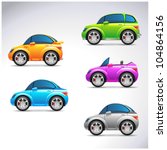 Funny Car Set Icons Illustration