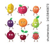 vector funny fruit character... | Shutterstock .eps vector #1415840873