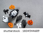 halloween flat lay composition... | Shutterstock . vector #1834544689