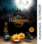 halloween party flyer with... | Shutterstock .eps vector #317398109