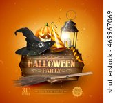 modern halloween party flyer... | Shutterstock .eps vector #469967069
