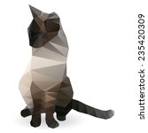 Polygonal Siamese Cat Isolated...