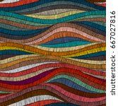 seamless embroidered pattern.... | Shutterstock .eps vector #667027816