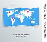 vector world map with... | Shutterstock .eps vector #128871106