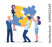 puzzle team concept. business... | Shutterstock .eps vector #1690422169