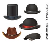 Hat For Men Set Isolated On...