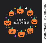 cute and funny halloween card.... | Shutterstock .eps vector #1194862909