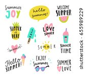 summer lettering. vector hand... | Shutterstock .eps vector #655989229