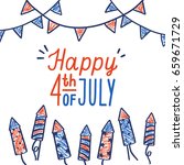 Happy Fourth Of July Card. Hand ...