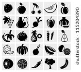 fruit and vegetables icon set | Shutterstock .eps vector #115204390