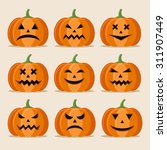 pumpkins set for halloween | Shutterstock .eps vector #311907449